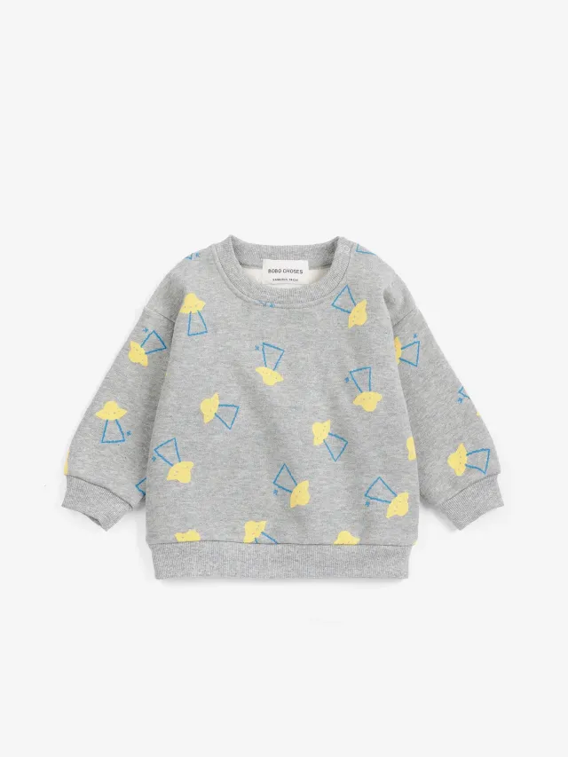 Bobo Choses Pixel Abduction sweatshirt lysegrå baby