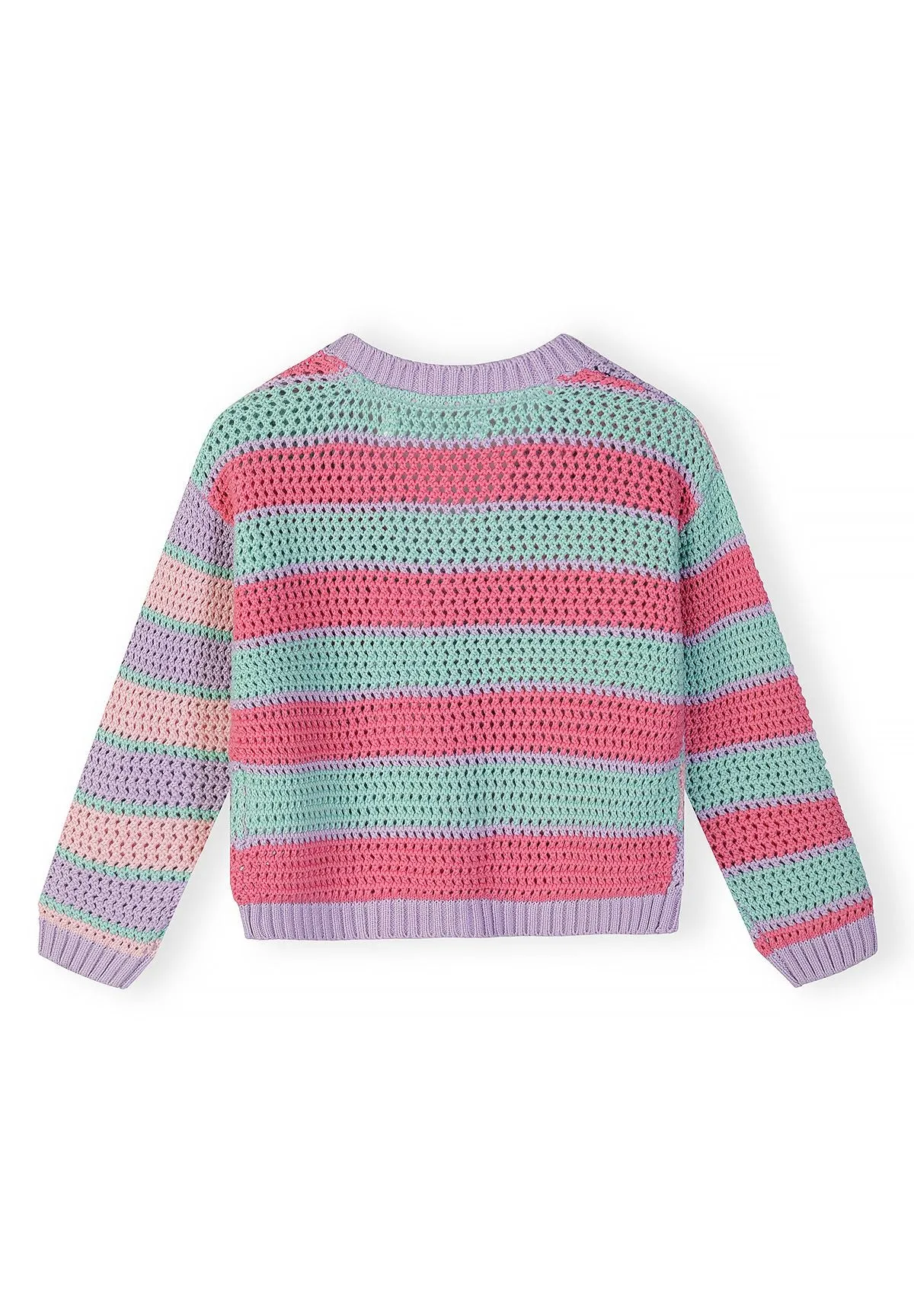 Minoti 44710 cardigan rosa pastellstribet