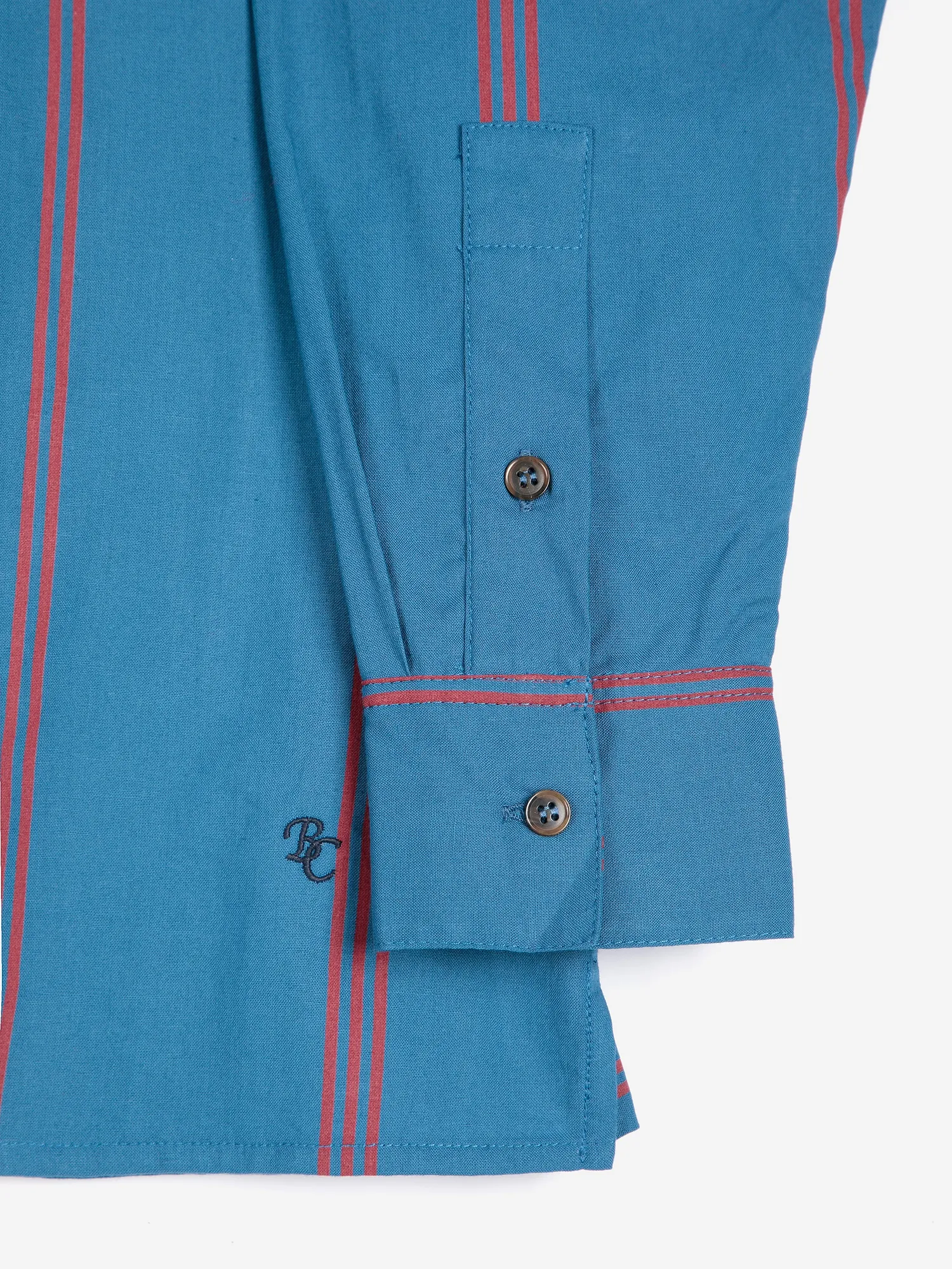 Bobo Choses Triple Stripes poplinskjorte preussisk blå XS