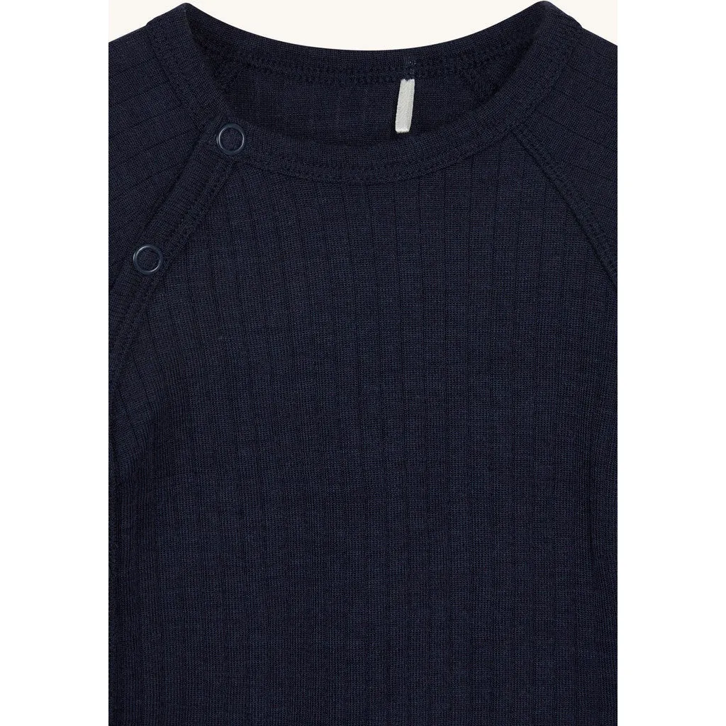 Hust & Claire Billi Pointelle body More Navy uld silke