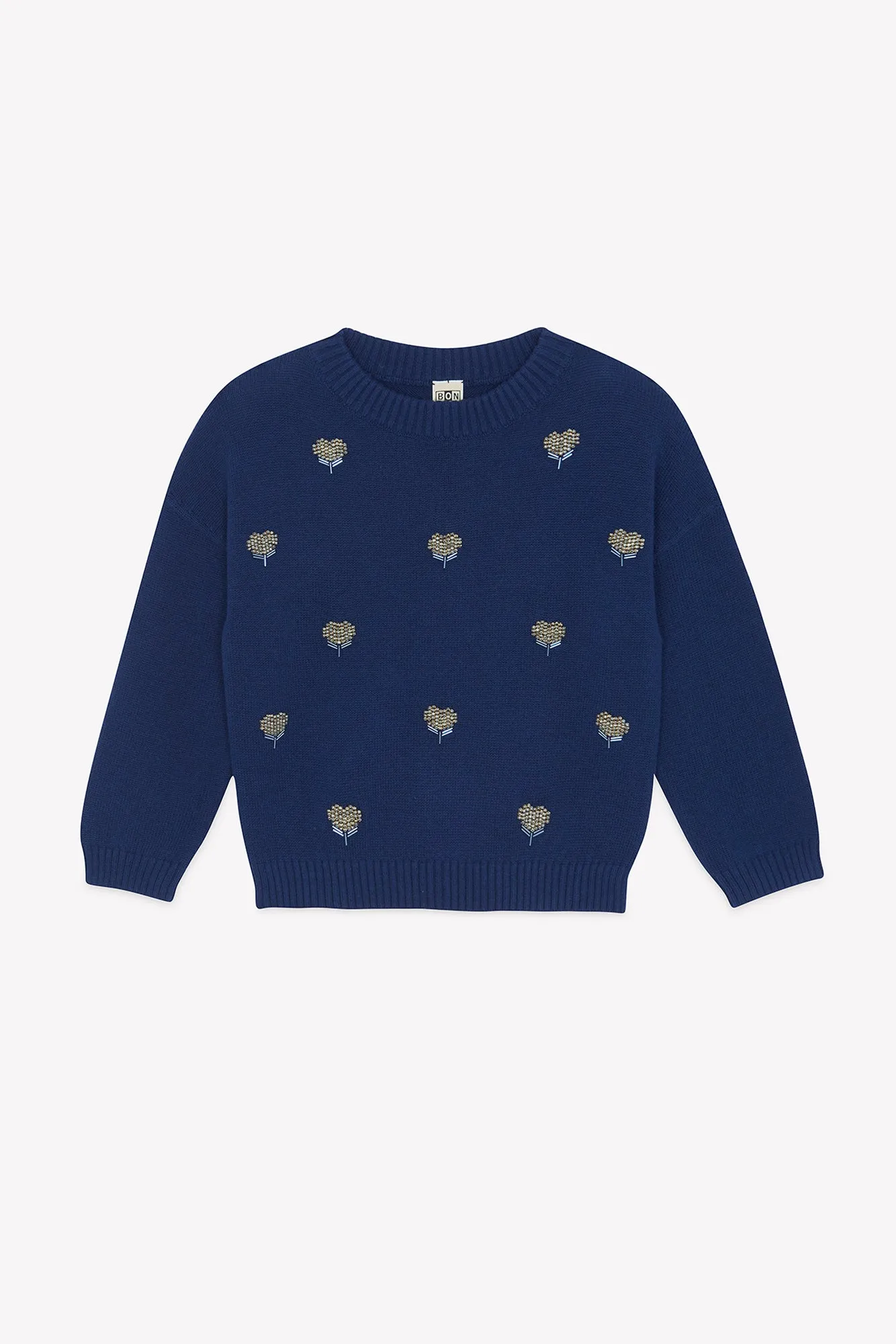 Bonton Lovely Blue striktrøje blå hjerter