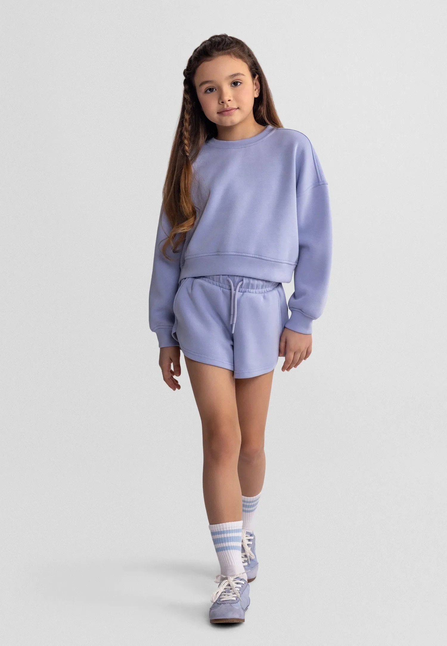 Minoti 44967 sweatsæt 2-delt lavendel shorts