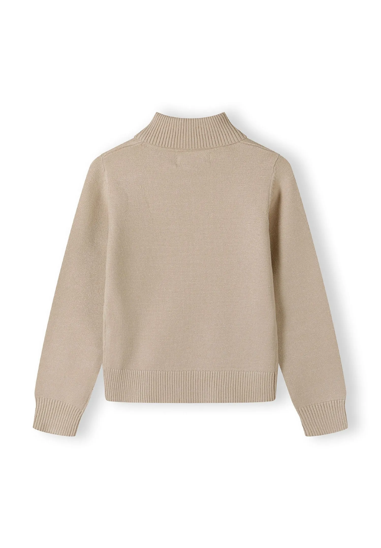 Minoti 43897 rullekravetrøje beige til piger rib