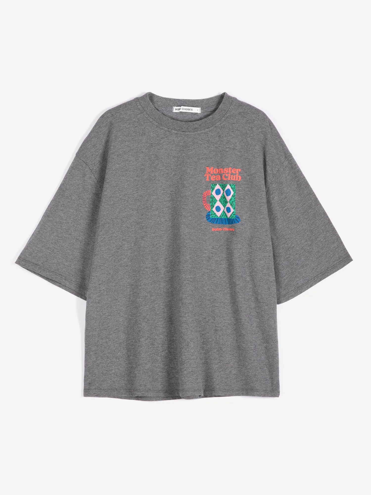 Bobo Choses Monster Mug boxy T-shirt XS grå