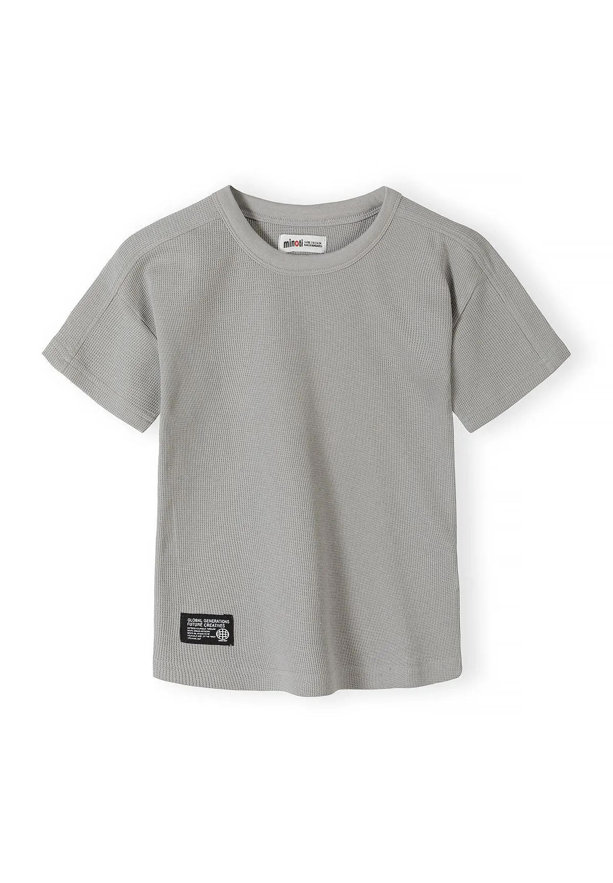 Minoti 44893 sæt lysegrå 104 waffle T-shirt