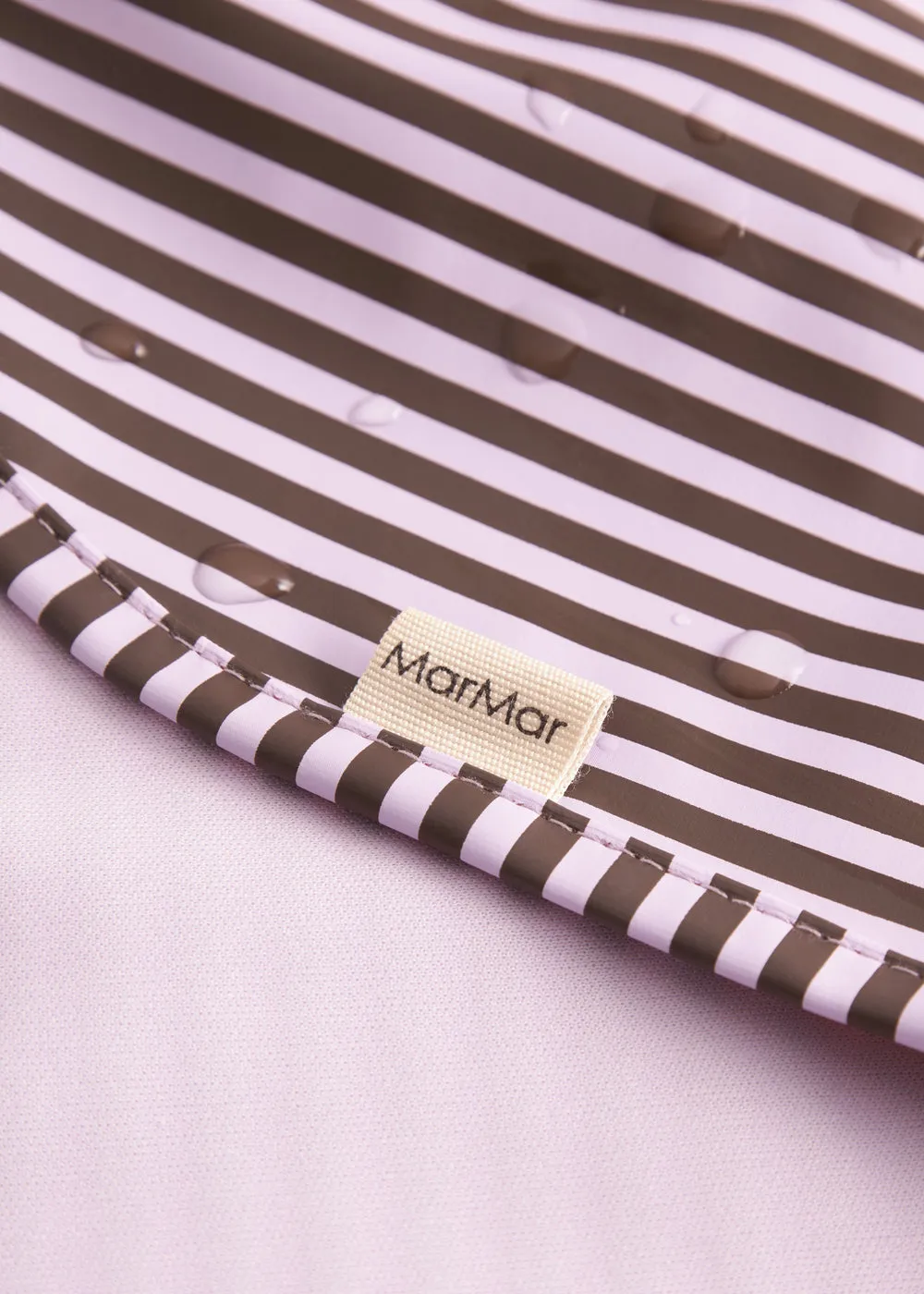 MarMar Bib Long hagesmæk Pink Brown Stripes PU