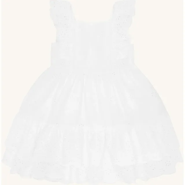 Hust & Claire HCKaroline embroidery kjole White bomuld