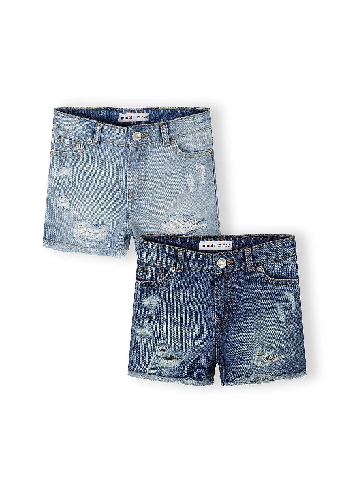 Minoti 44937 pige denimshorts 2-pak lyseblå