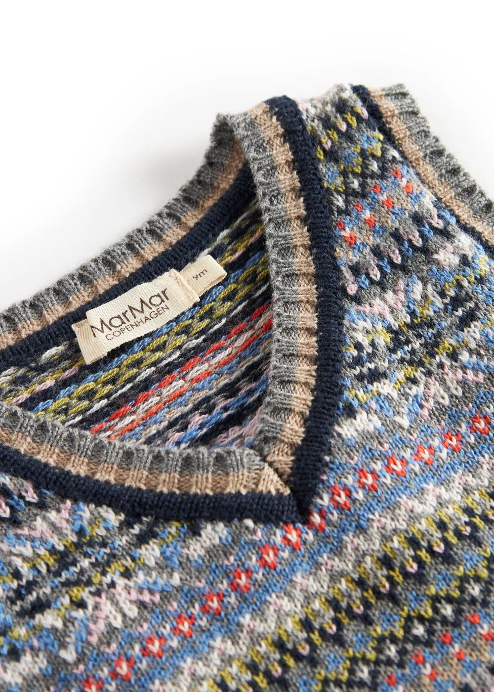 MarMar Taj B strikvest Fair Isle let bomuld uld