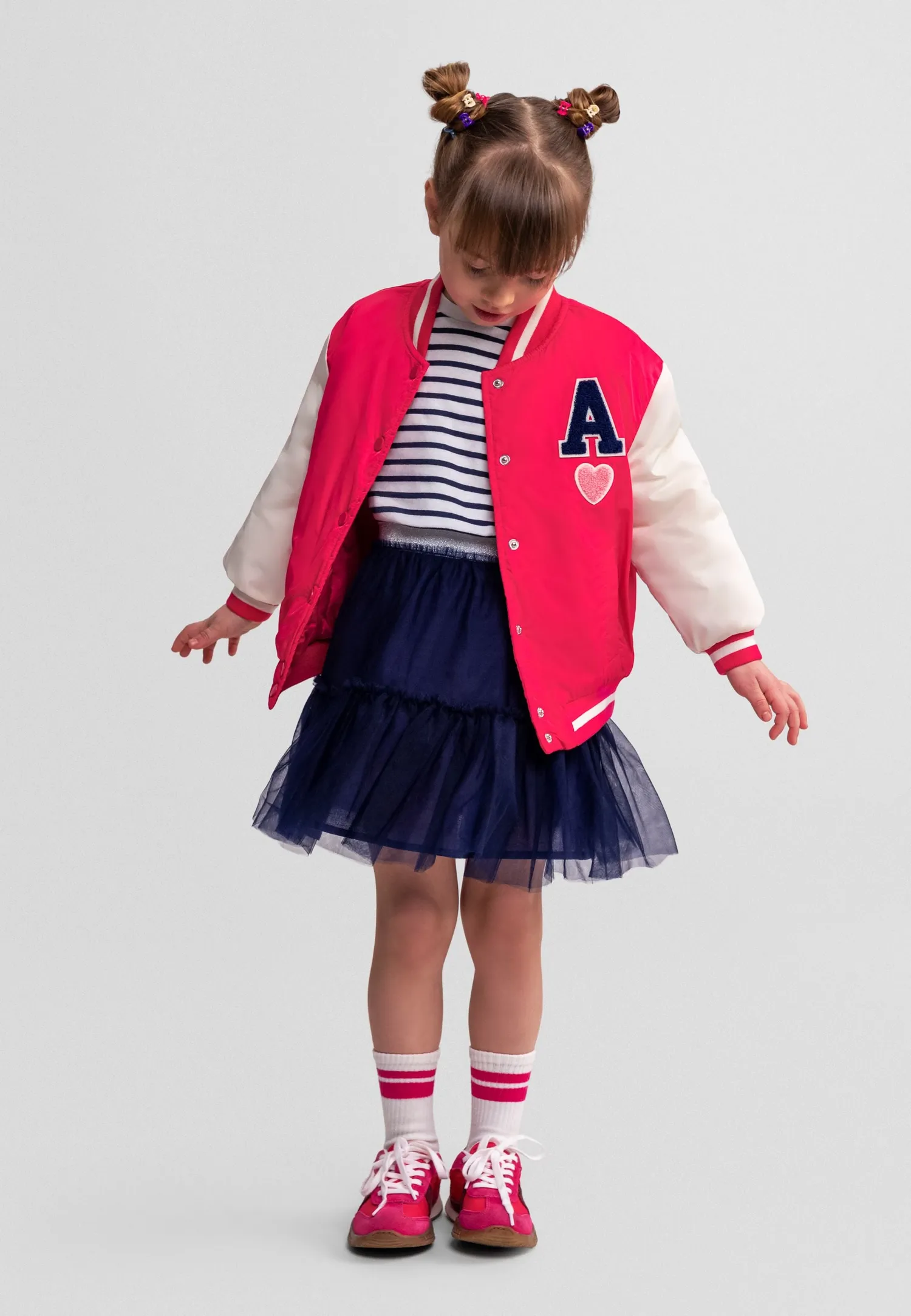 Minoti 44567 collegejakke til piger rosa varsity