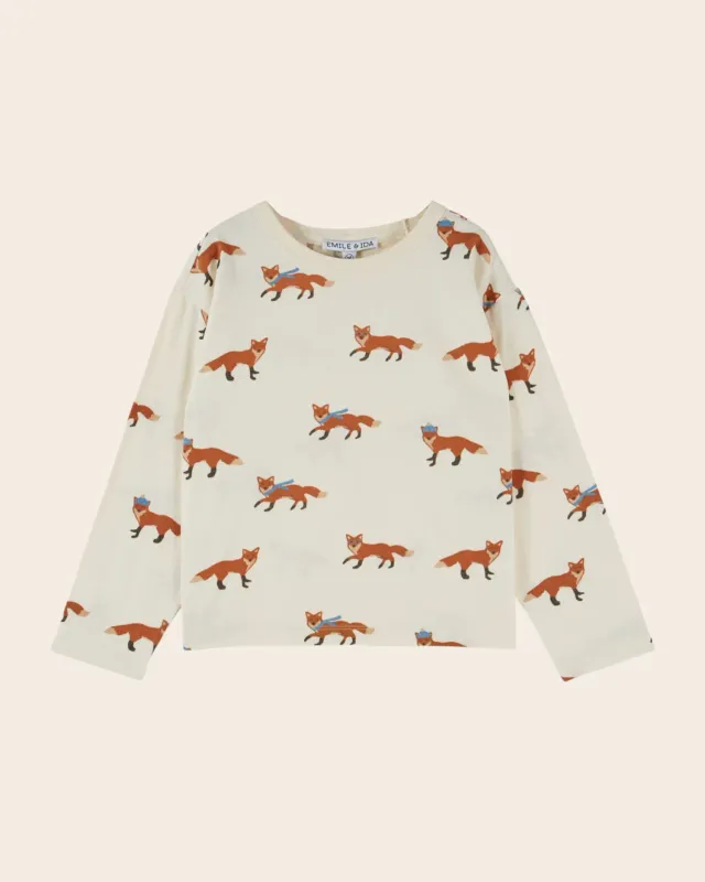 Emile et Ida Renard langærmet t-shirt ecru ræv