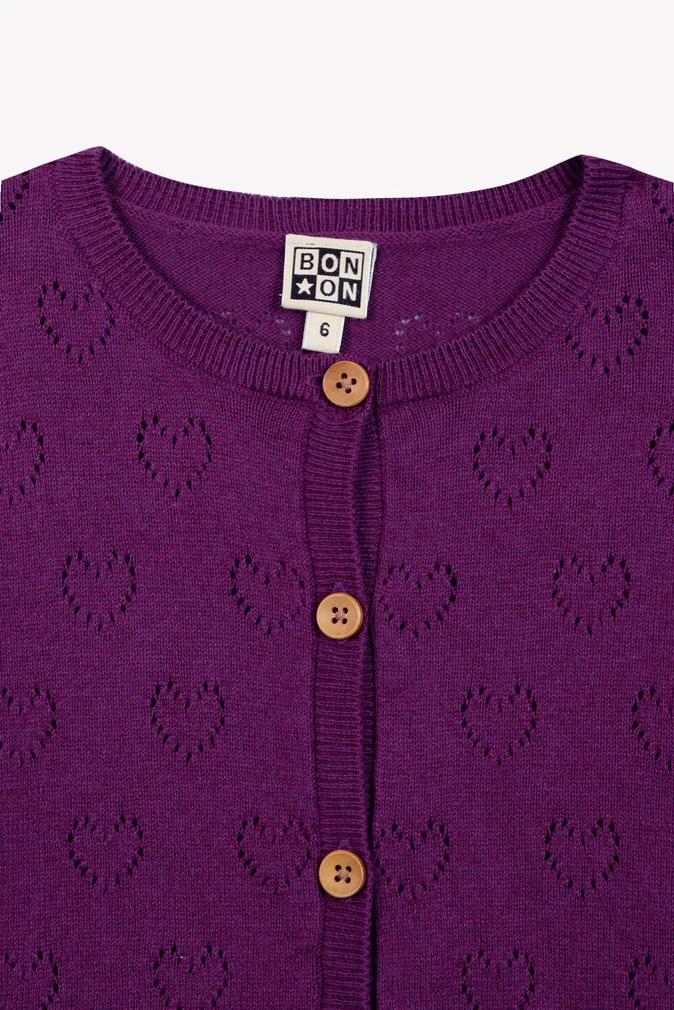 Bonton Lilou Purple Rain cardigan lilla bomuld