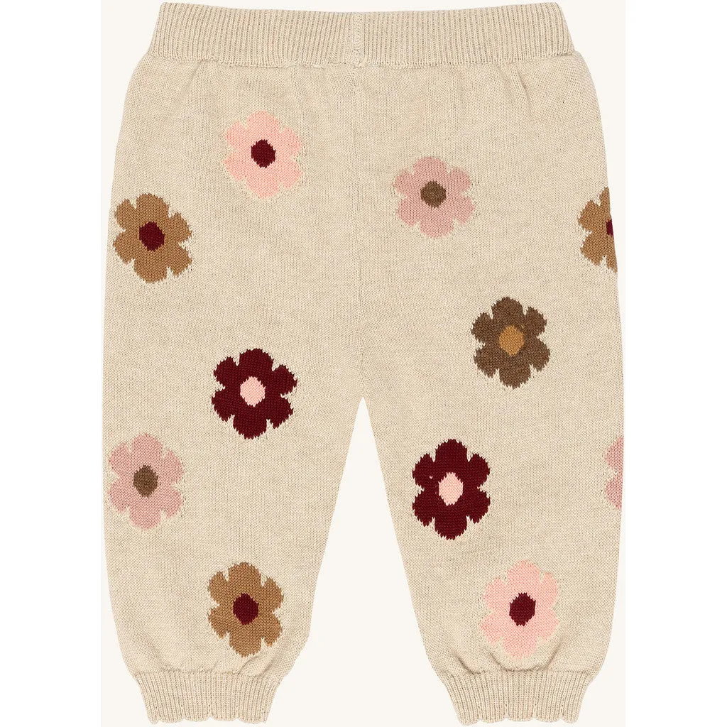 Hust & Claire Lisa Flower cardigan Old Beige Melange