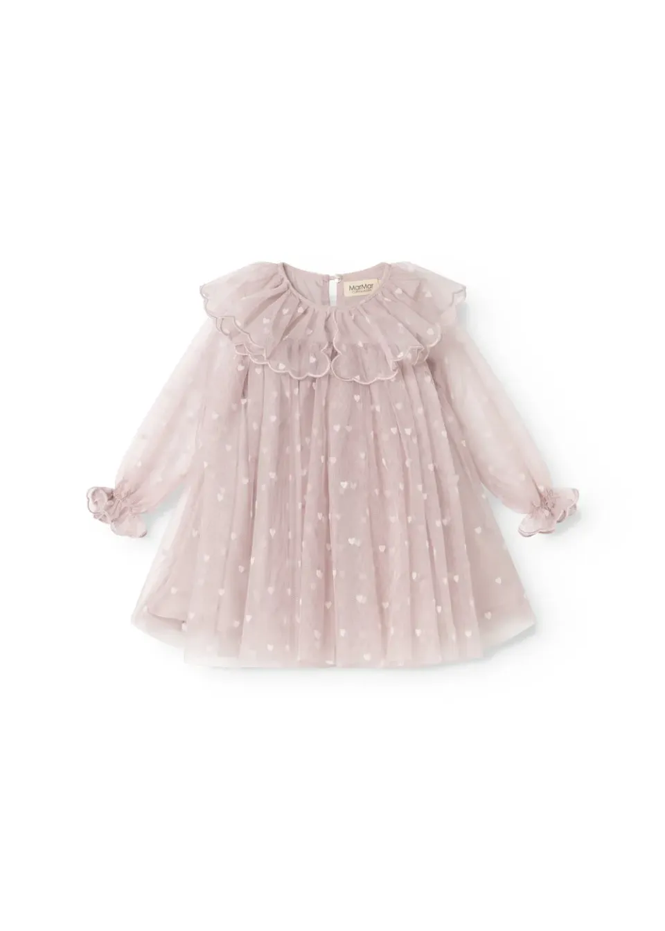 MarMar Dera B kjole Cloud Gray Hearts langærmet tyl
