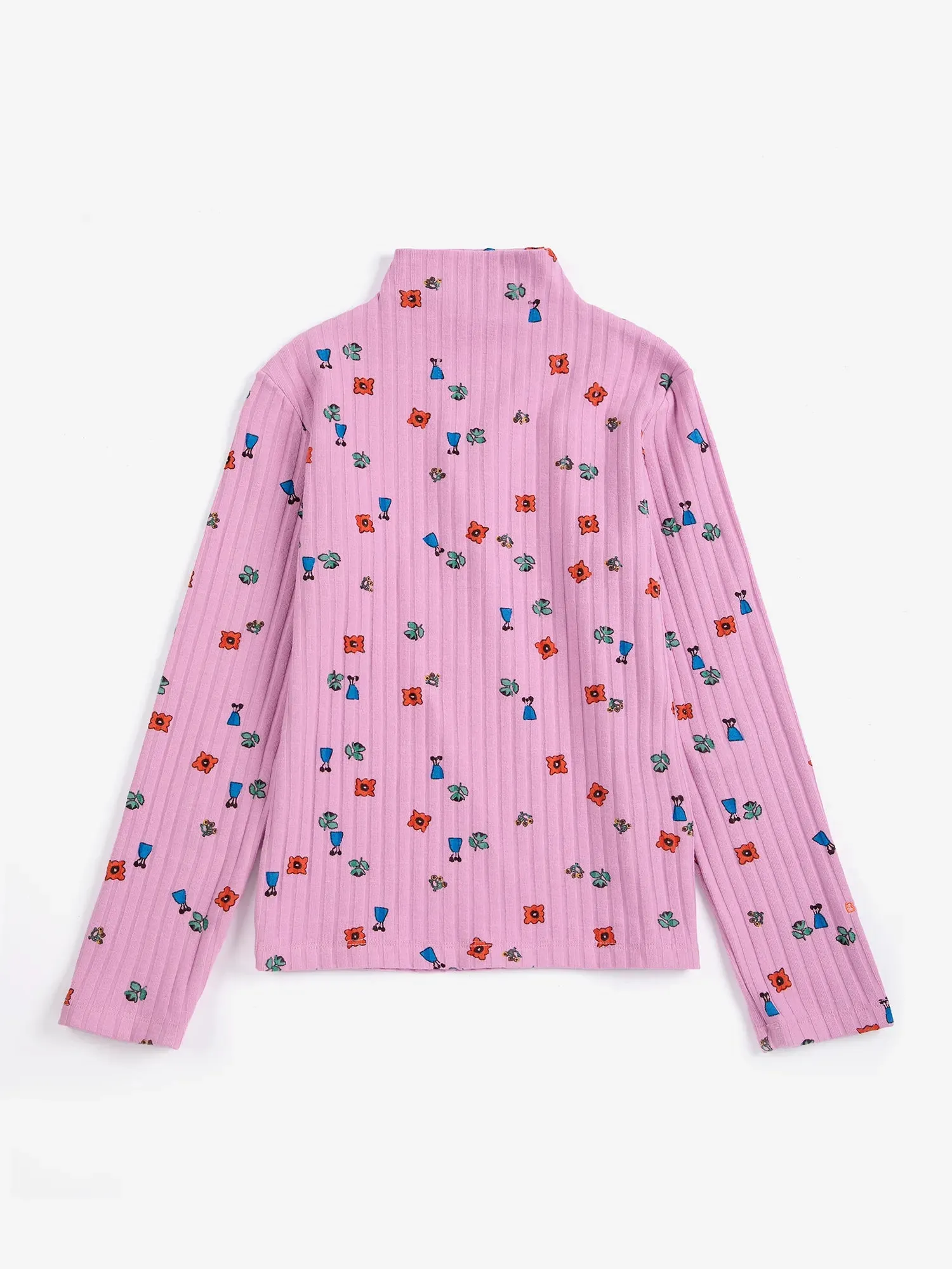 Bobo Choses Blossom T-shirt rullekrave lyserød bomuld