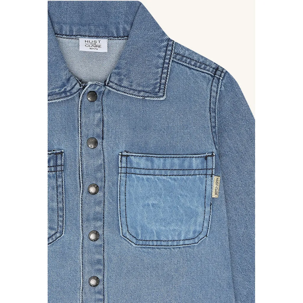 Hust & Claire HCJack Denim Fall skjorte Blue Denim bomuld
