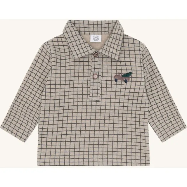 Hust & Claire Sofus Check sweatshirt Biscuit blød
