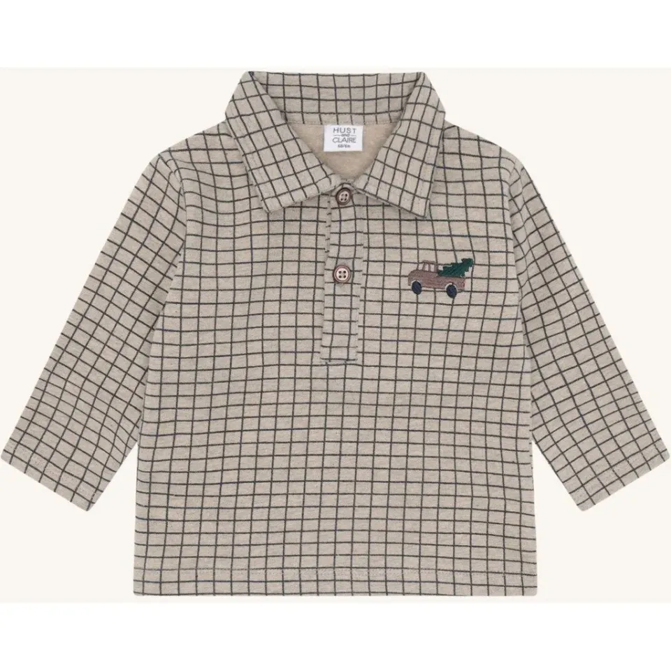 Hust & Claire Sofus Check sweatshirt Biscuit blød