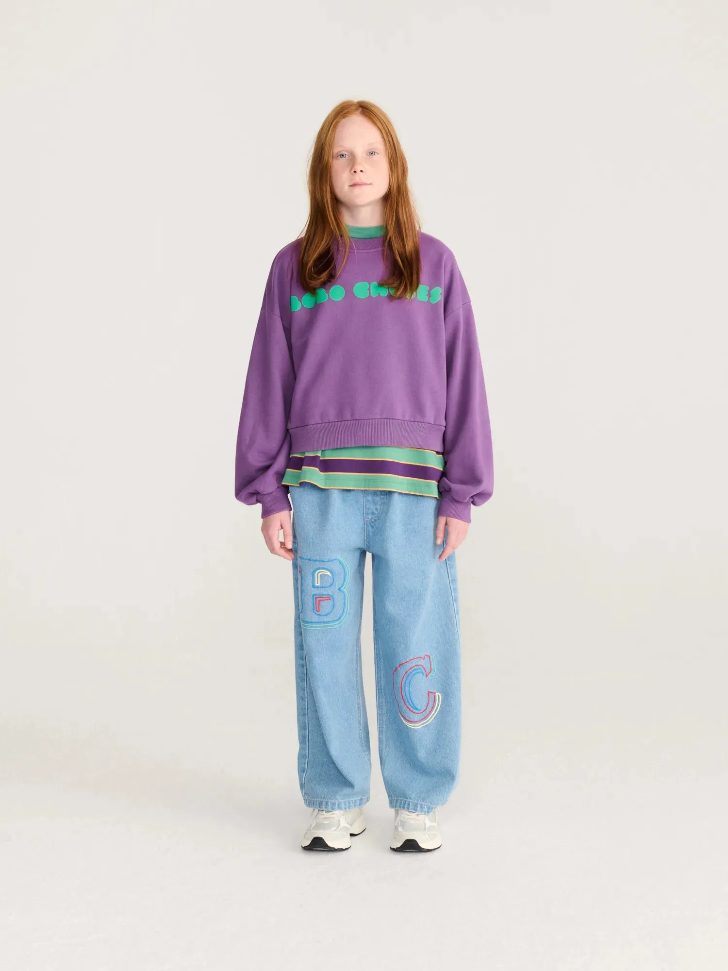 Bobo Choses Bolder cropped sweatshirt lilla barn