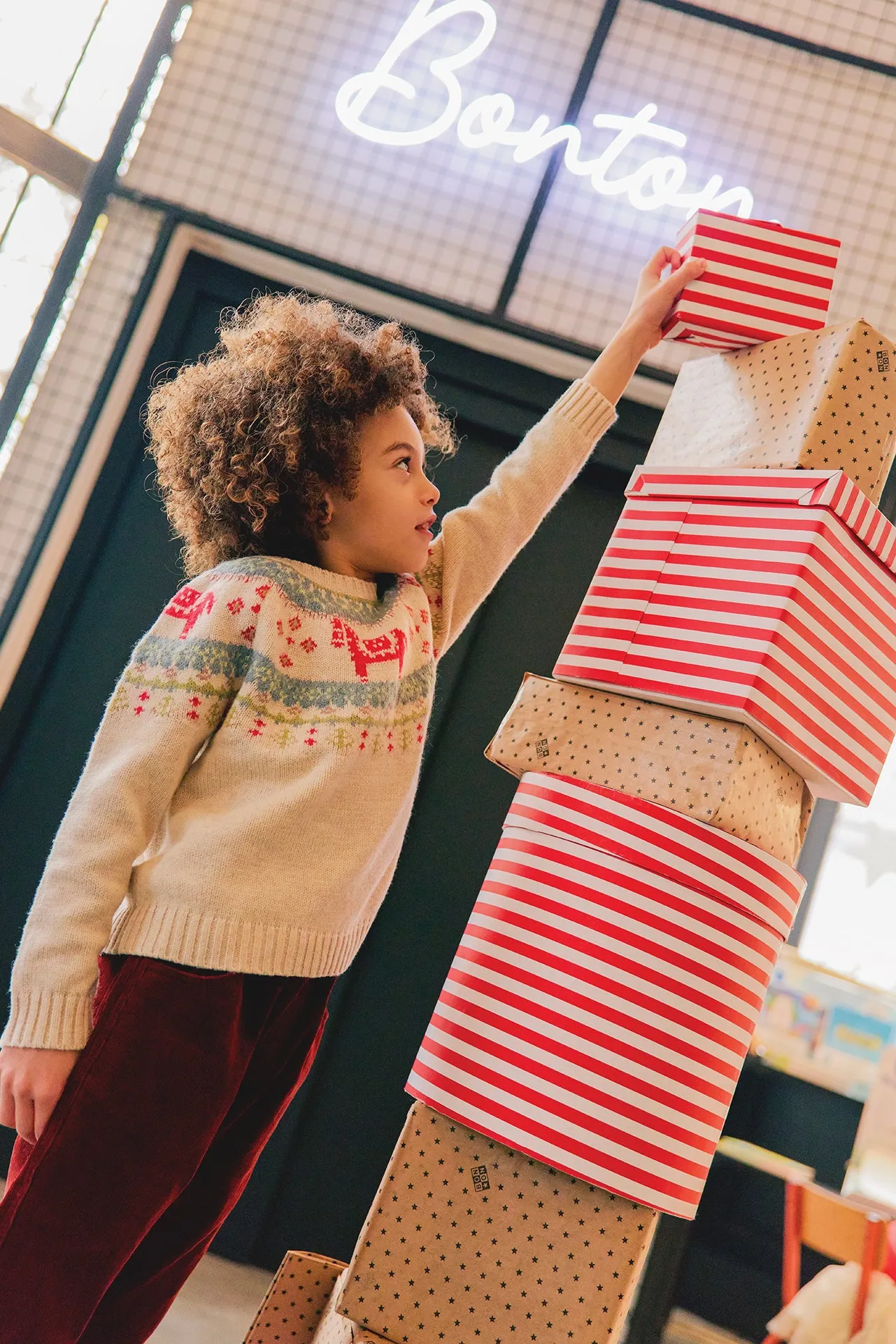 Bonton Mychristmas Mouton pullover ecru dyr