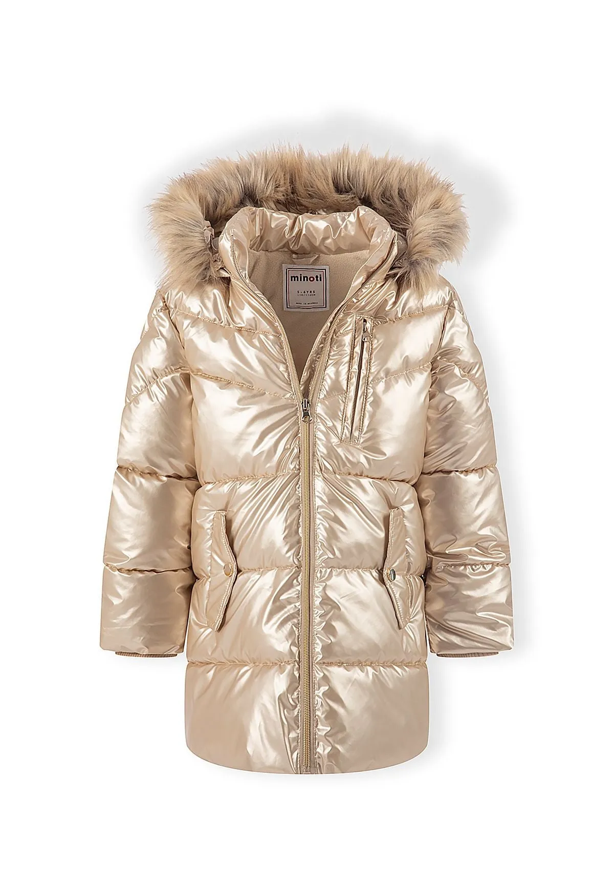 Minoti 45284 vinterfrakke guld glans parka