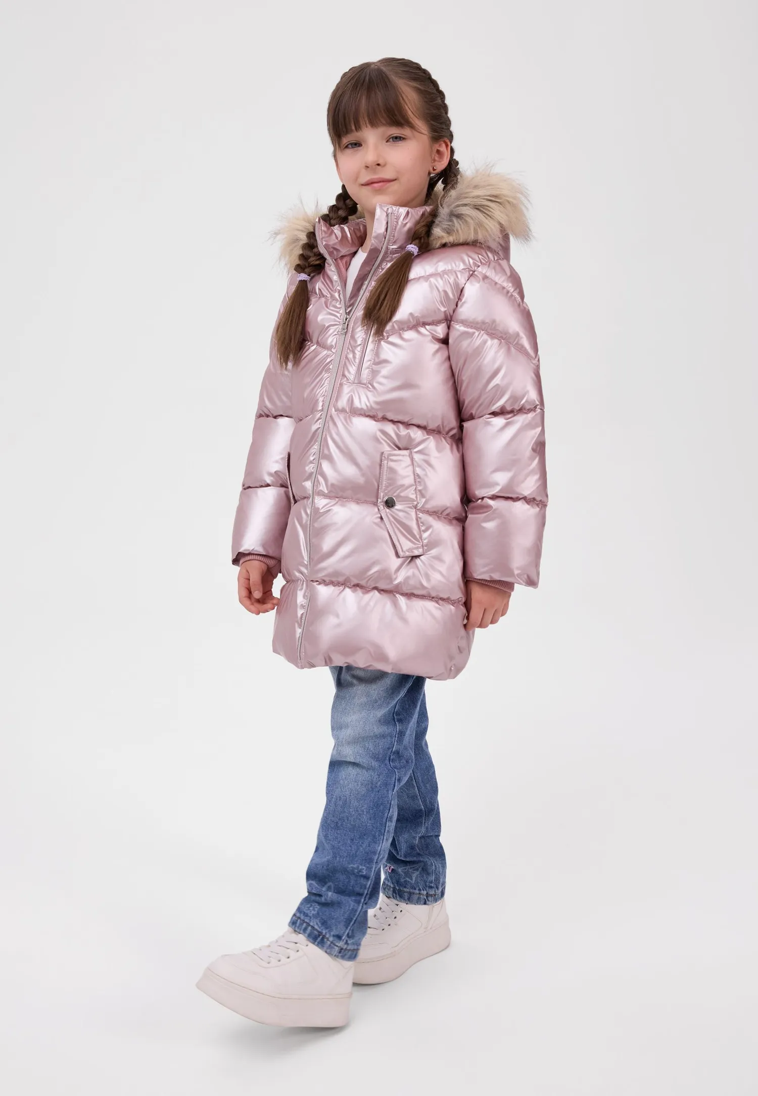 Minoti 45284 vatteret jakke pink glans pige