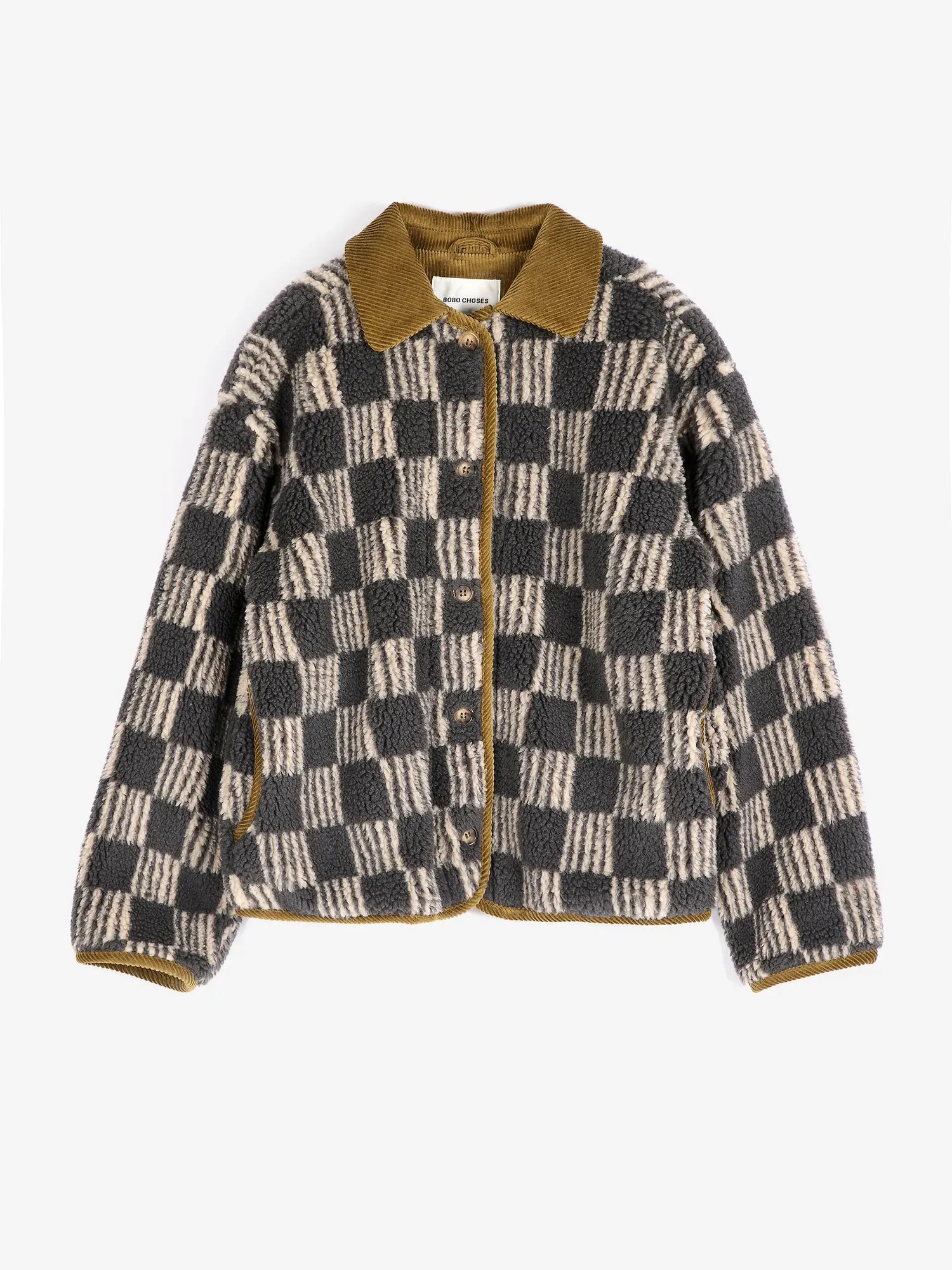 Bobo Choses Almost Moiré sherpa jakke beige M