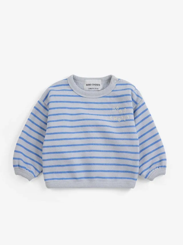 Bobo Choses stripes sweatshirt lysegrå 1M baby