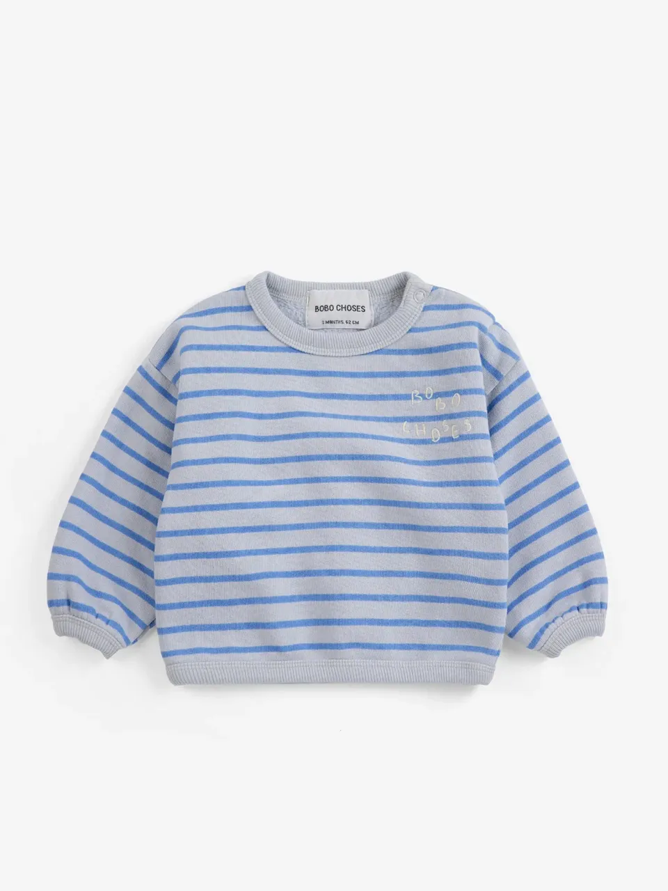 Bobo Choses stripes sweatshirt lysegrå 1M baby