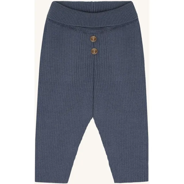 Hust & Claire Ger Rib Leggings Blue Storm økologisk