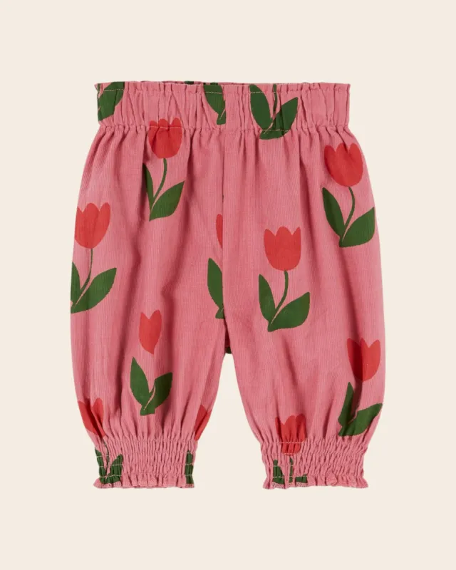 Emile et Ida AE096 babybukser rosa tulipan fløjl