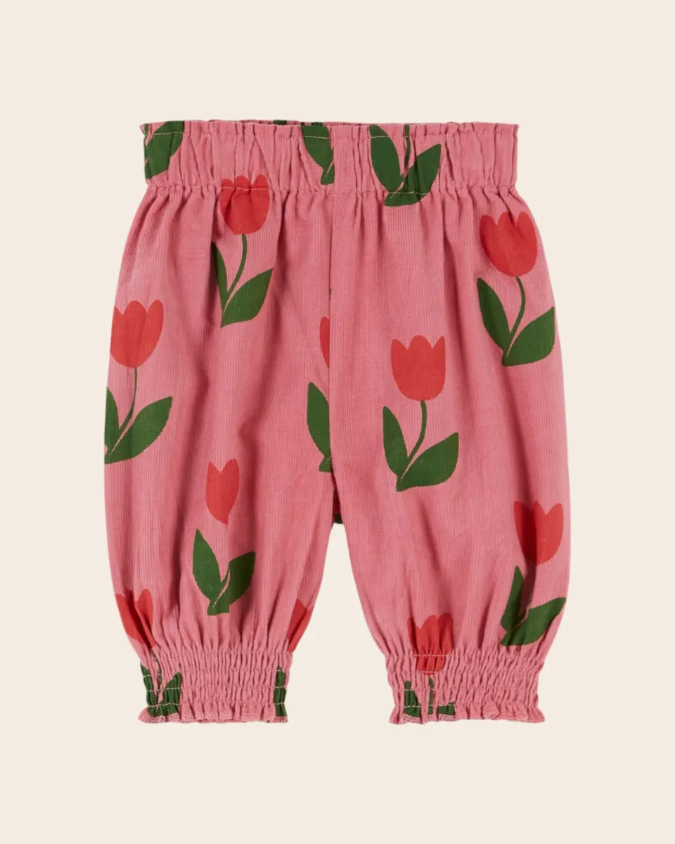 Emile et Ida AE096 babybukser rosa tulipan fløjl