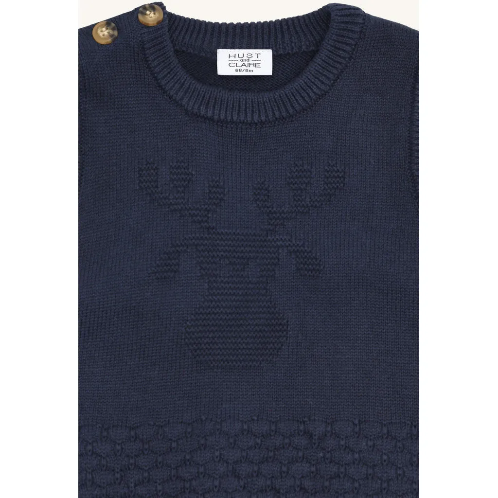 Hust & Claire HCPerry Moose strik more navy okobomuld