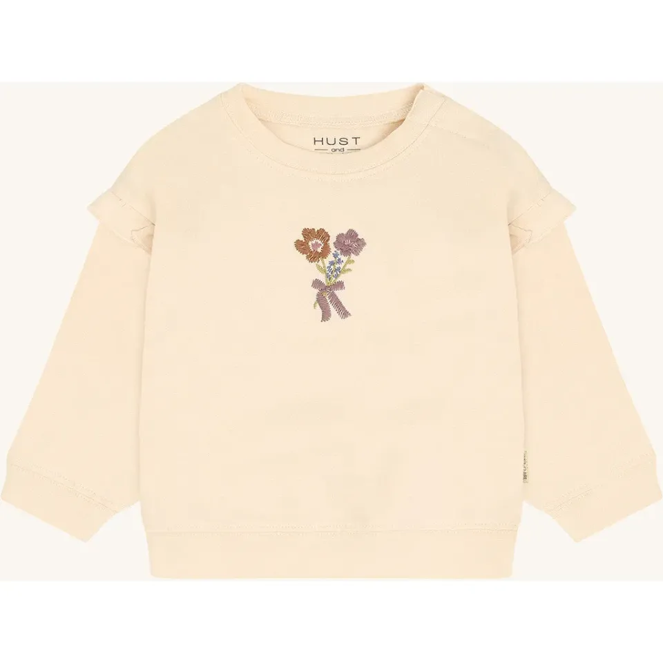 Hust & Claire HCSara Bouquet sweatshirt Vanilla broderet