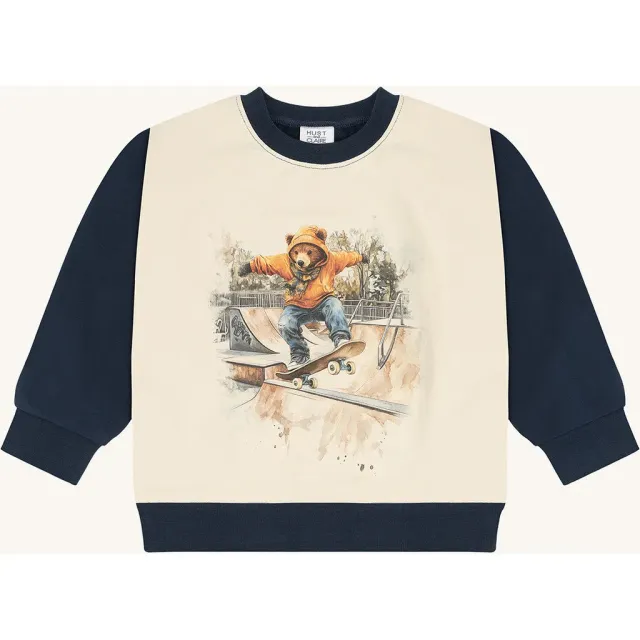 Hust & Claire Sejer Skating Bear sweatshirt blues bomuld