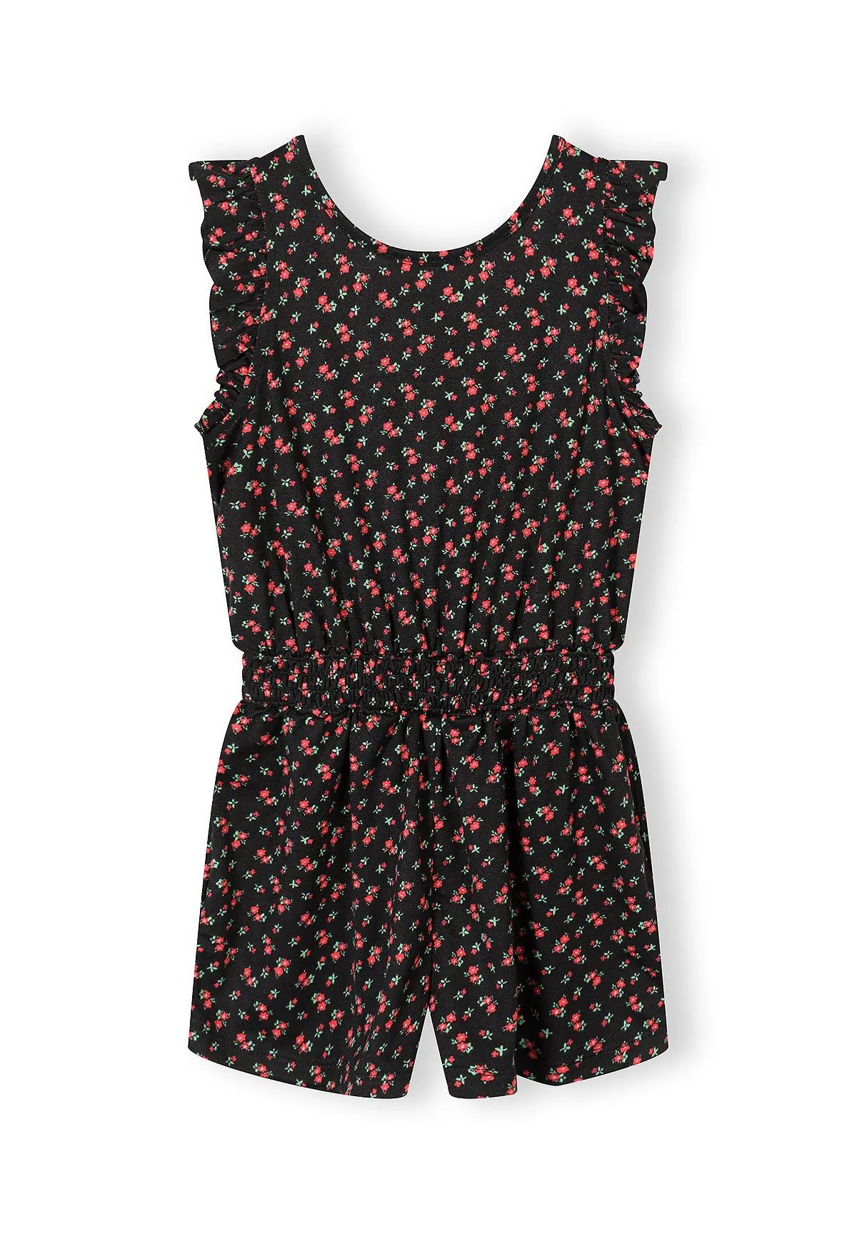 Minoti 44654 playsuit sort blomstret til piger