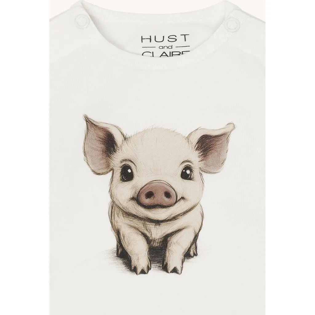 Hust & Claire Bebe Piglet slå-om body Praline øko