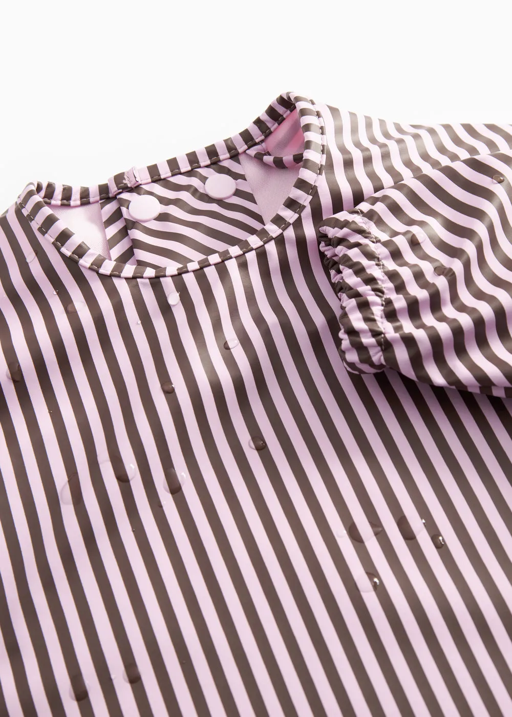 MarMar Apron LS spiseforklæde Pink Brown Stripes vandafvisende
