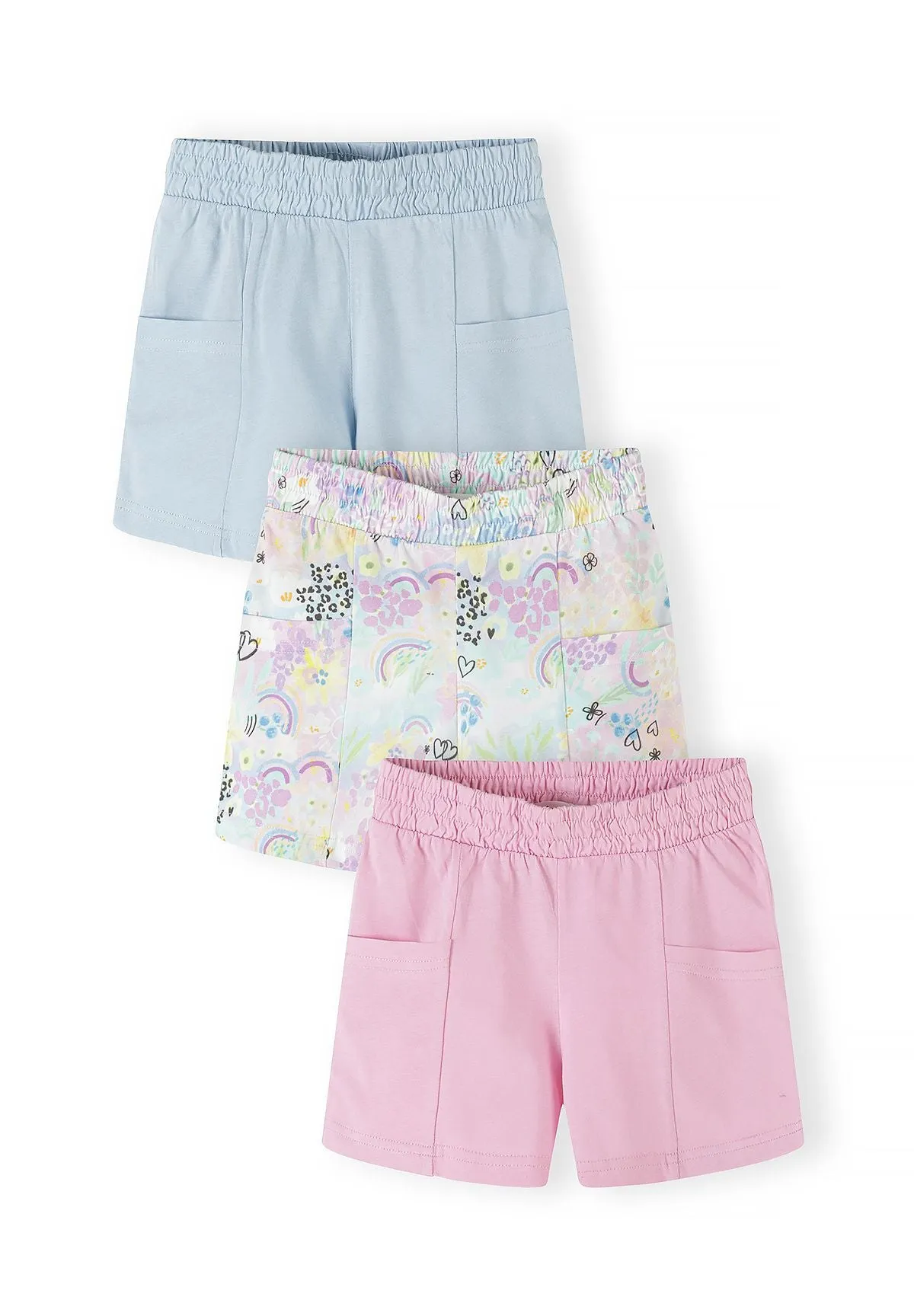 Minoti jersey shorts lilla 3-pak bomuld