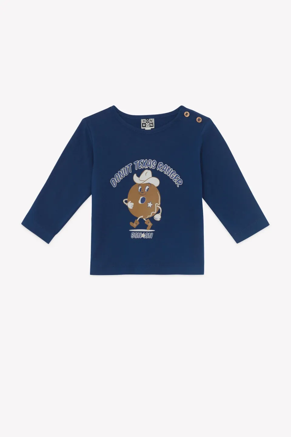 Bonton Taxi Donut T-shirt blå bomuld baby 2 knapper
