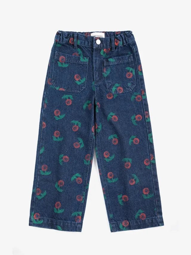 Bobo Choses Stamp Bloom denimbukser mørkeblå 2-3 år