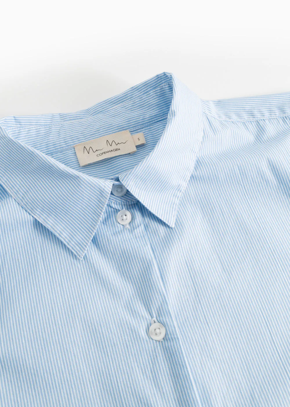 MarMar Thy W skjorte Azure Water Stripe økologisk bomuld