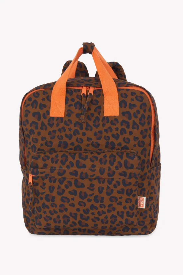 Bonton rygsæk leopard orange 34x28 bomuld
