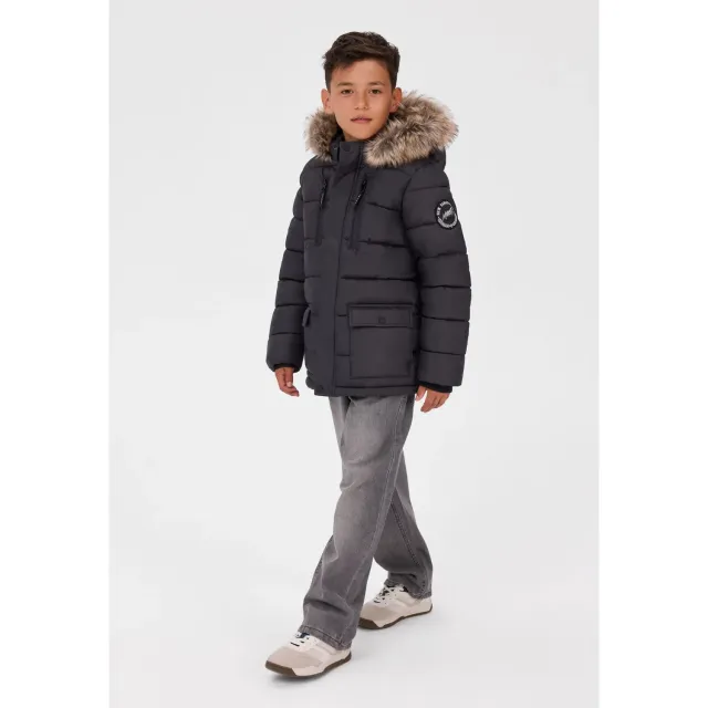 Minoti 45249 parka grå foret til drenge