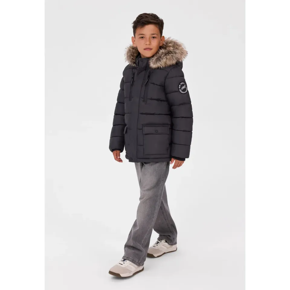 Minoti 45249 parka grå foret til drenge