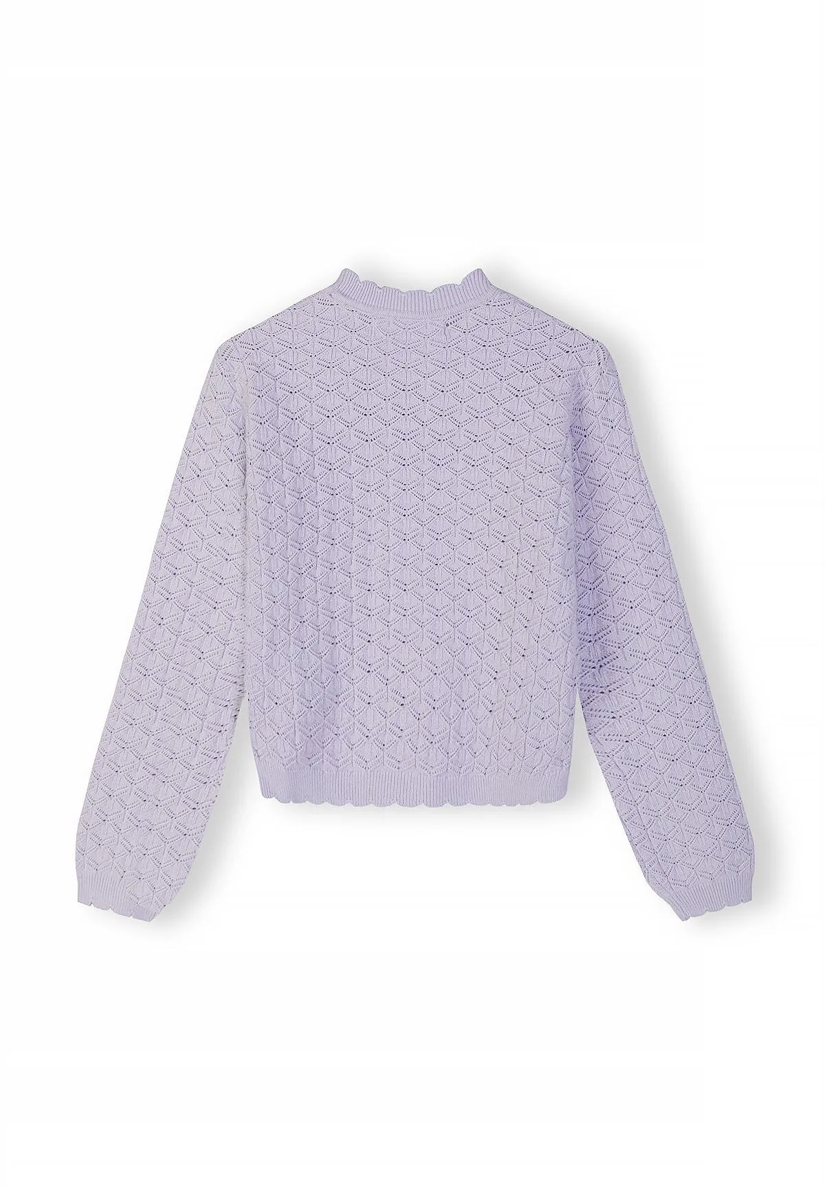Minoti 44720 pullover lilla rudemønster pige pointelle