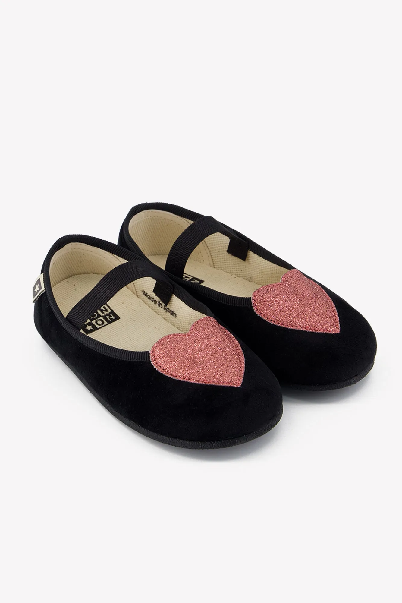 Bonton Sarra Noir ballerinasko velour sort