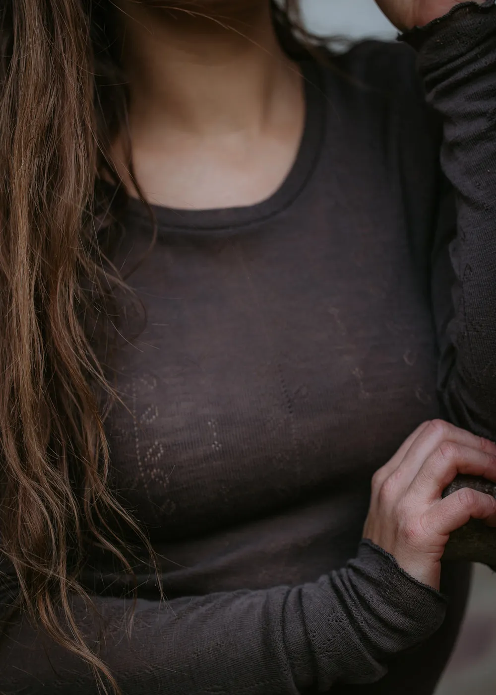 MarMar Tamra uld pointelle t-shirt Terre brun
