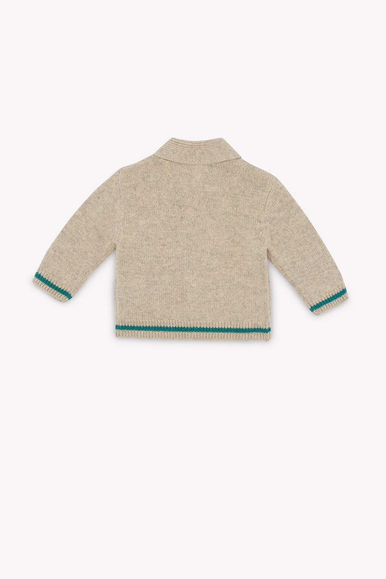Bonton Hubert Renne cardigan beige bomuld sjalhals