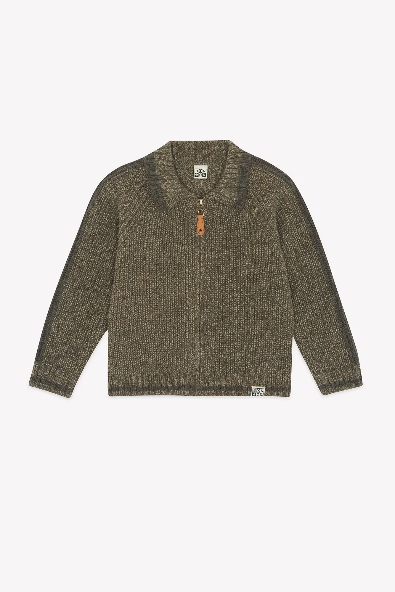 Bonton Pimpon Kaki cardigan kaki uld
